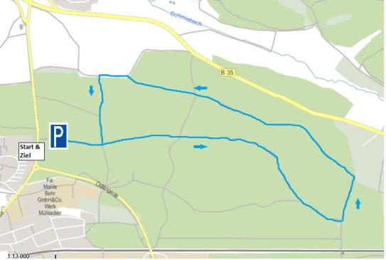 Übersichtsplan Laufstrecke 5 Kilometer