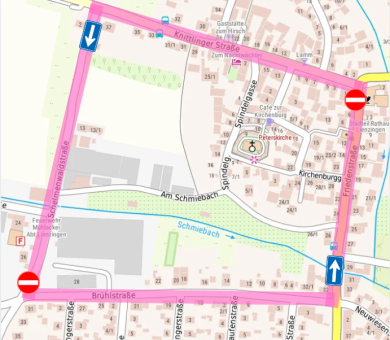 Plan Einschränkungen Friedenstrasse